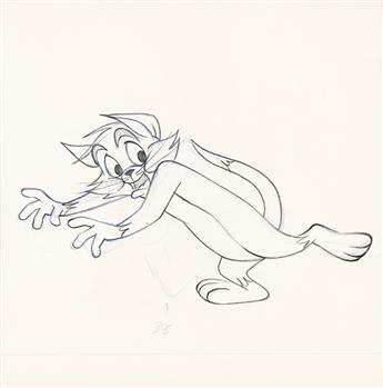 CHUCK JONES (1912-2002) ET AL. / MGM Tom and Jerry animation cel and matching drawing.